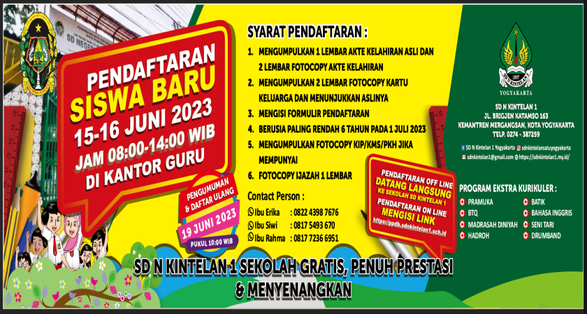 Ayo Segera Daftar Kuota Terbatas Sd Negeri Kintelan 1 8774